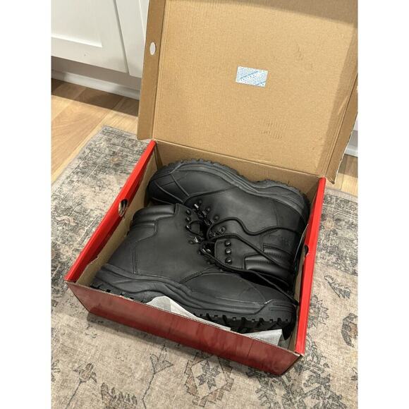 NEW Propet Mens Blizzard Mid Lace Leather Boot M3789 Black Size 11.5 X-wide 200g - Picture 2 of 11